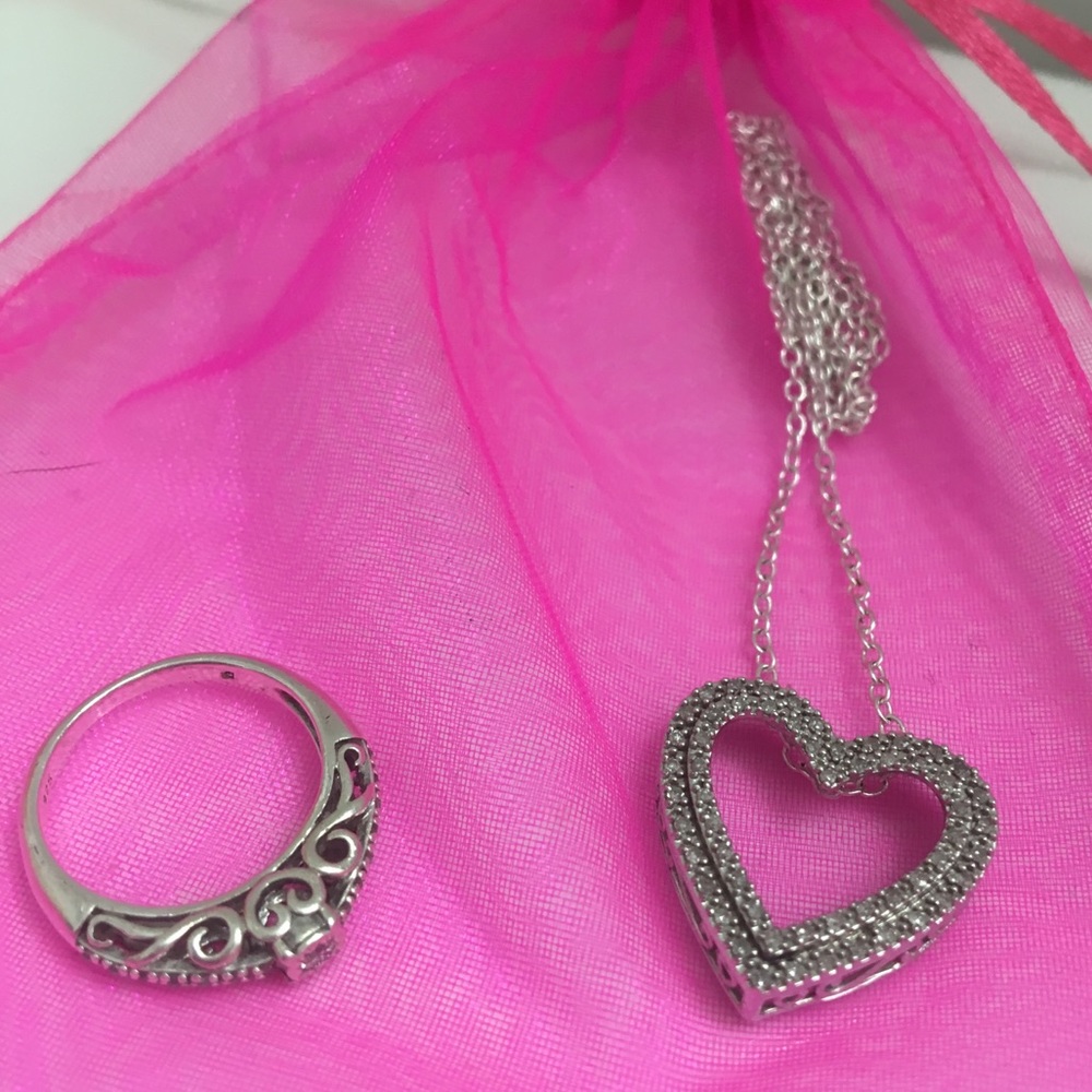 Diamond/filigree jewelry set. VALENTINE’S DAY!